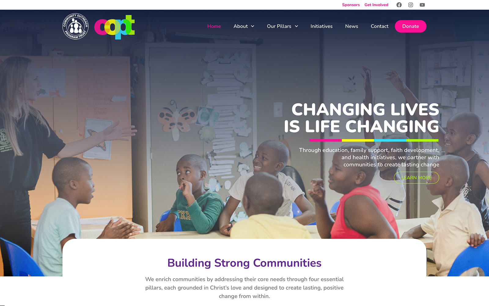 Community Outreach Programme Trust website screenshot