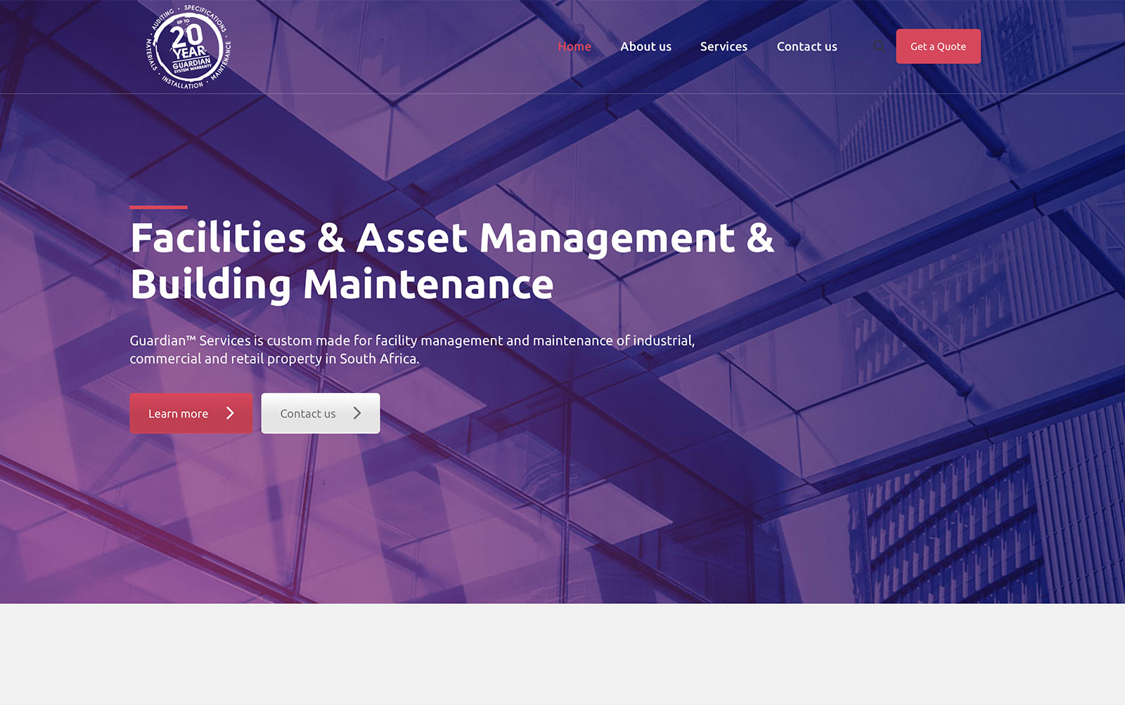 Guardian Warranty website screenshot