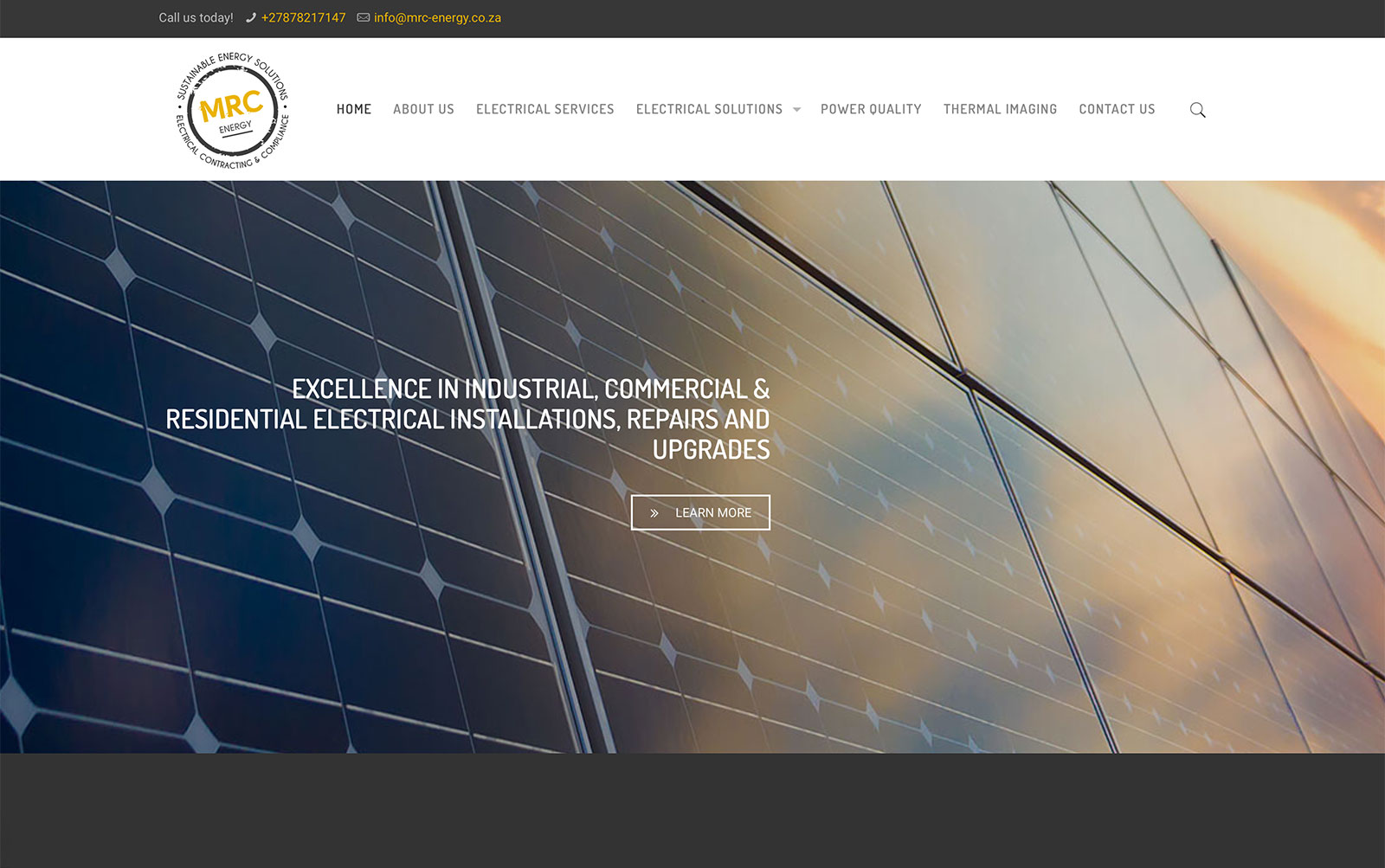 MRC Energy website screenshot